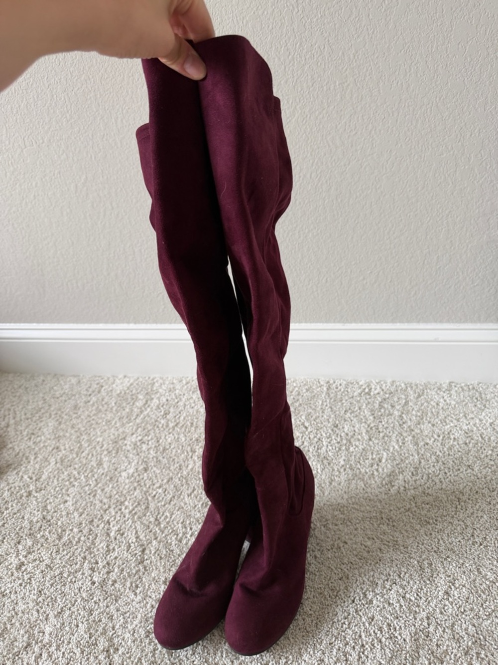 Over-the-Knee Women's Boots in Burgundy